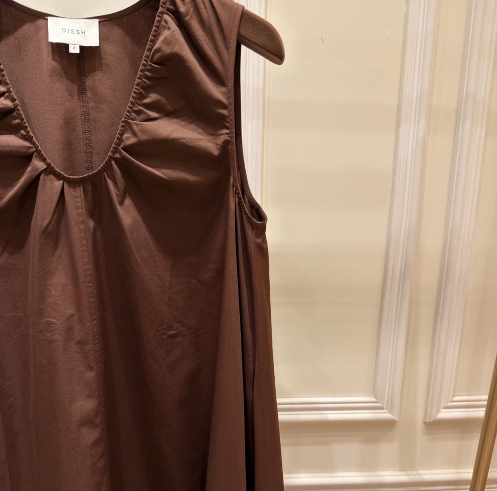 Dissh Gabby Bitter Choc Oversized Cotton Midi Dress - Picture 11 of 16